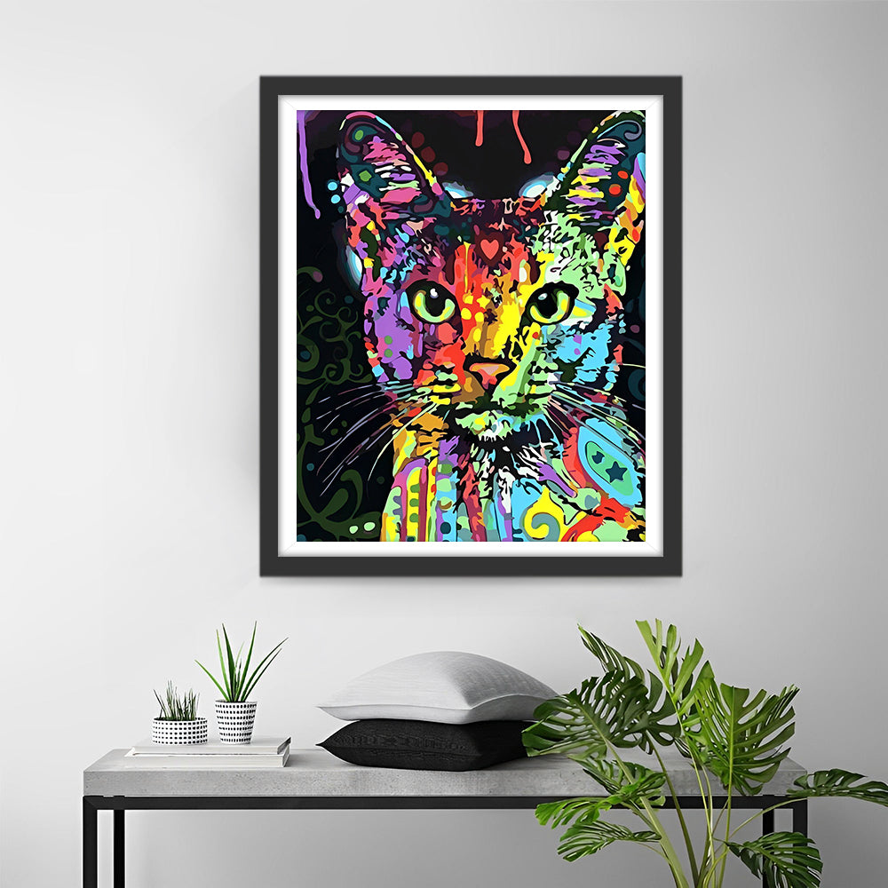 Bunte Katze Diamond Painting