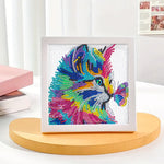 Bunte Katze und Schmetterling Mini-Kristallpünktchen Diamond Painting