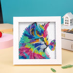 Bunte Katze und Schmetterling Mini-Kristallpünktchen Diamond Painting