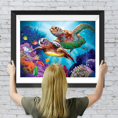 Bunte Korallen und Schildkröten Diamond Painting