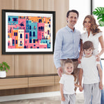 Bunte moderne Gebäude Diamond Painting