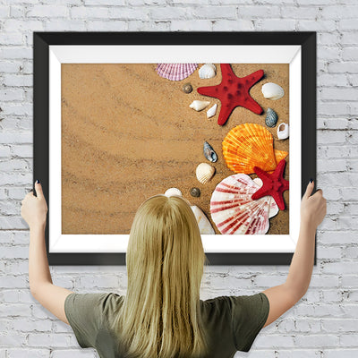 Bunte Muscheln am Strand Diamond Painting