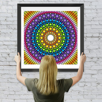 Bunte Punkte Mandala Diamond Painting