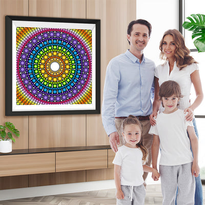 Bunte Punkte Mandala Diamond Painting