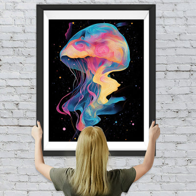 Bunte Quallen im Dunkeln Diamond Painting