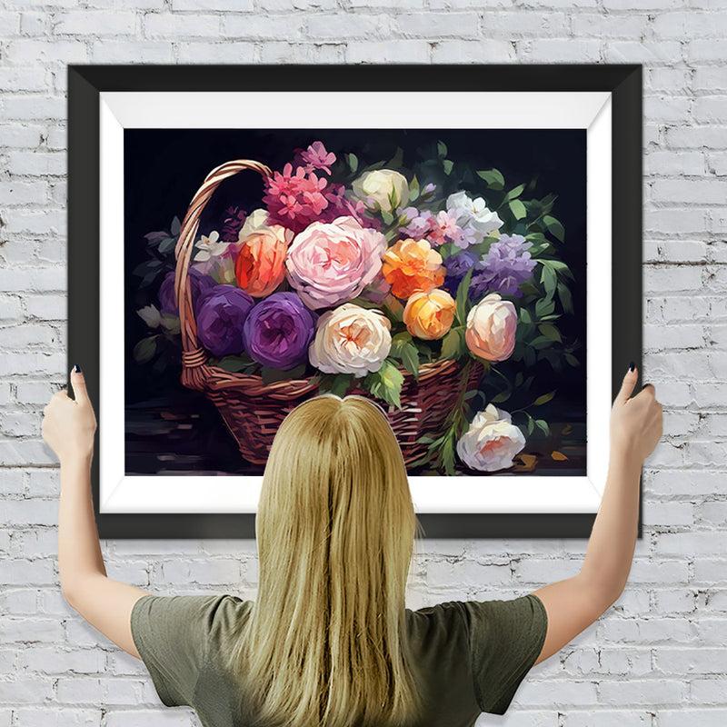 Bunte Rosen Korb Diamond Painting