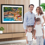 Bunte Stadt am Meer Diamond Painting