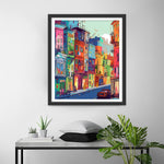 Bunte Stadtgebäude Diamond Painting