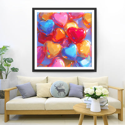 Bunte Steine in Herzform Diamond Painting