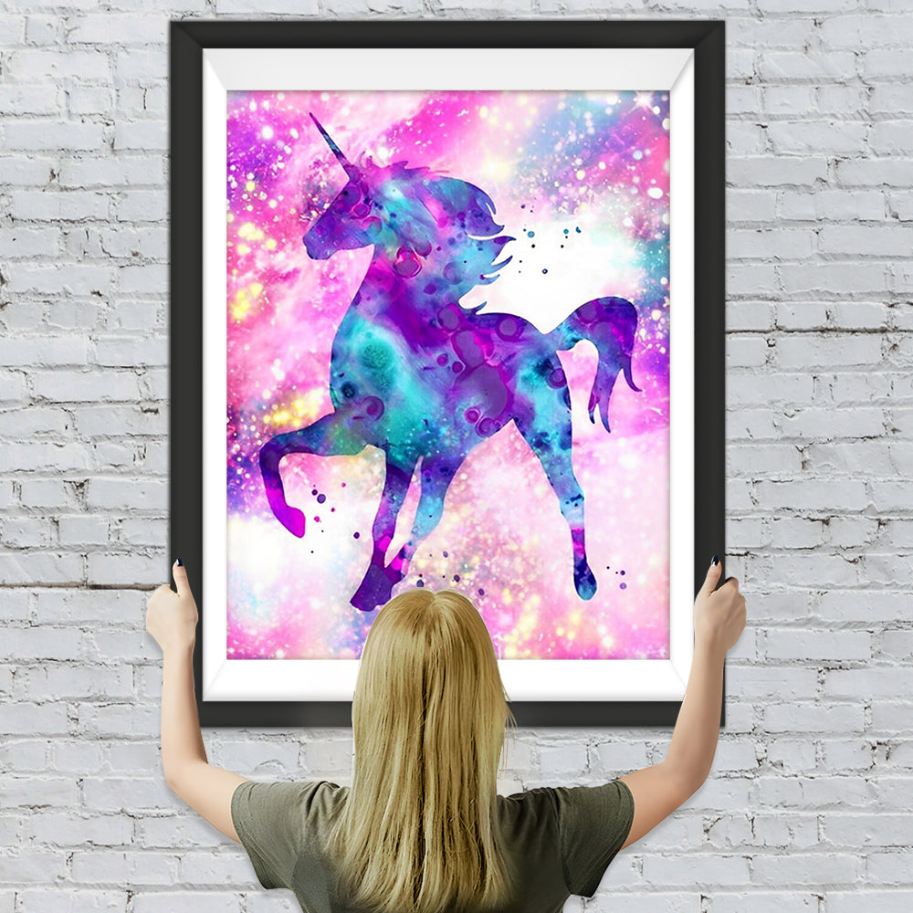 Bunte Sterne und Einhorn Diamond Painting