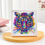 Bunte Tiger Kopf Mini-Kristallpünktchen Diamond Painting