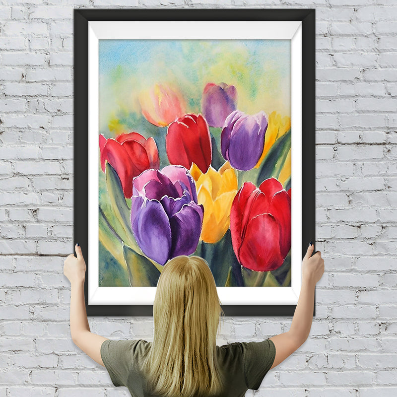 Bunte Tulpen Diamond Painting