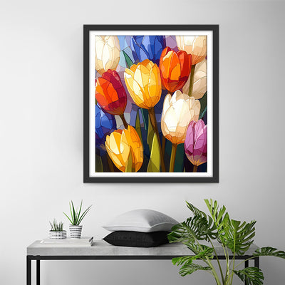 Bunte Tulpen Diamond Painting