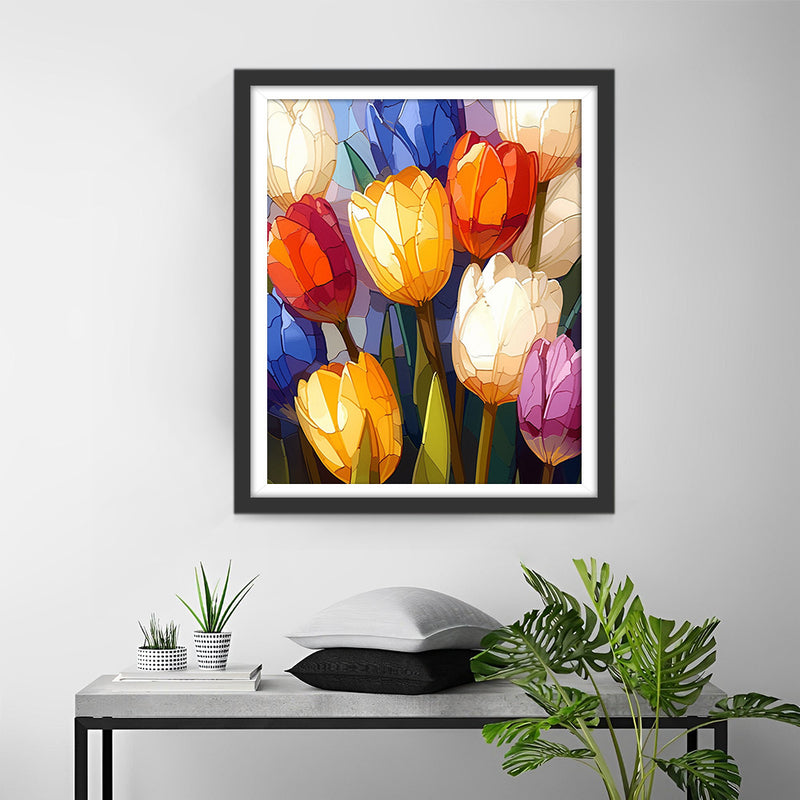 Bunte Tulpen Diamond Painting