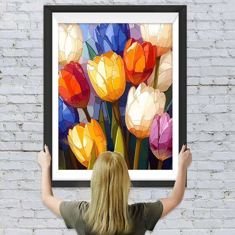 Bunte Tulpen Diamond Painting