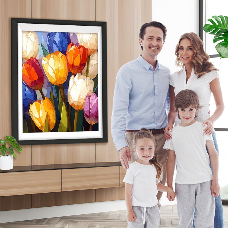 Bunte Tulpen Diamond Painting