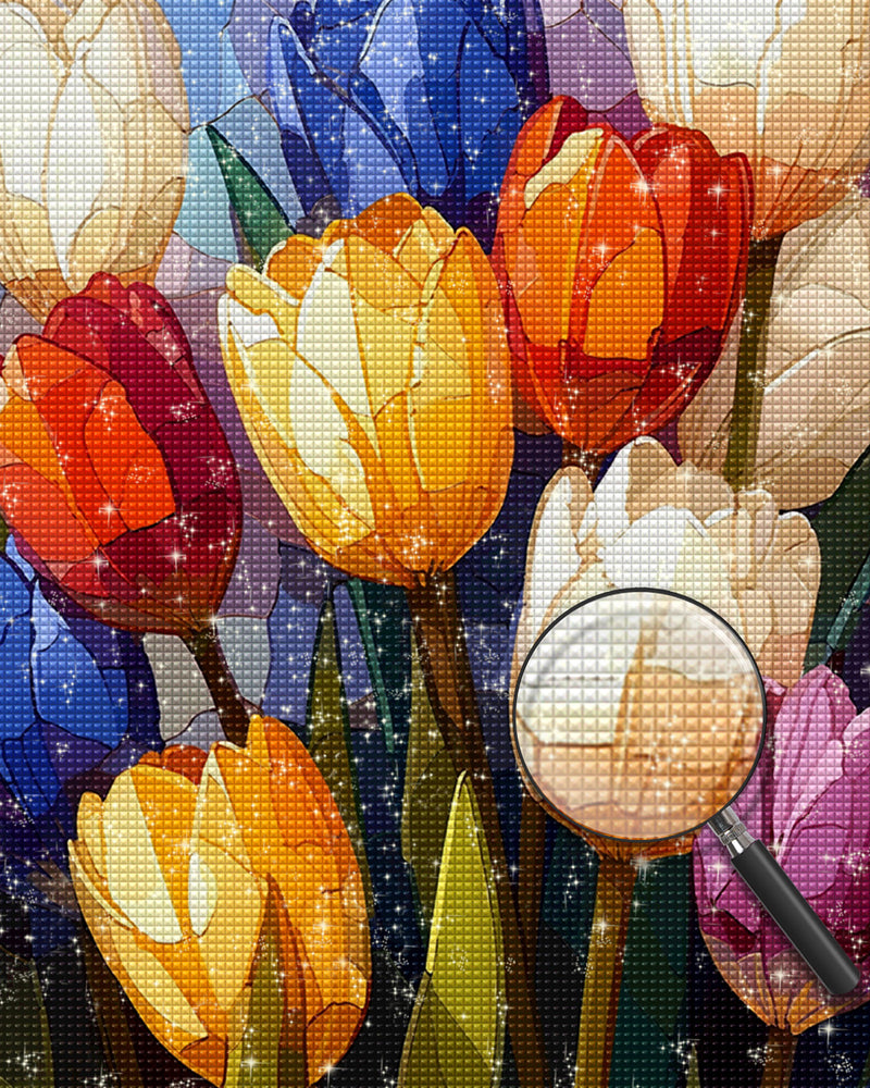 Bunte Tulpen Diamond Painting