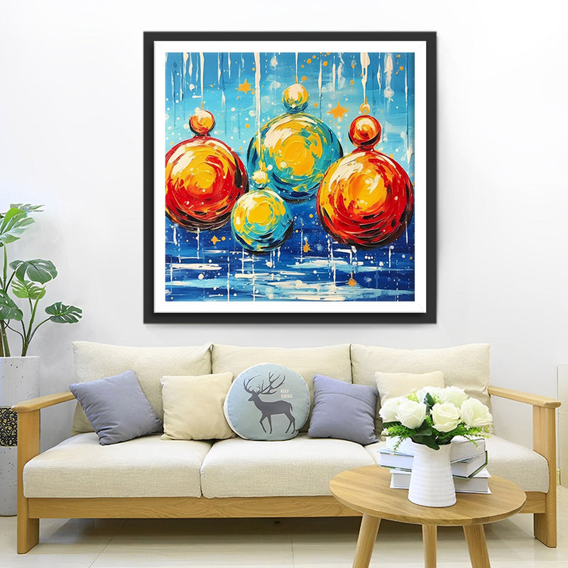 Bunte Weihnachtsdekoration Kugeln Diamond Painting