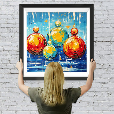 Bunte Weihnachtsdekoration Kugeln Diamond Painting