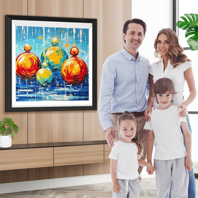 Bunte Weihnachtsdekoration Kugeln Diamond Painting