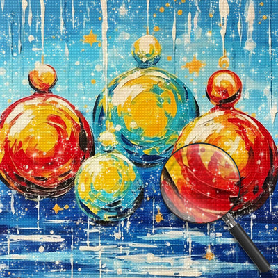 Bunte Weihnachtsdekoration Kugeln Diamond Painting