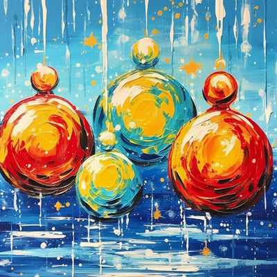 Bunte Weihnachtsdekoration Kugeln Diamond Painting