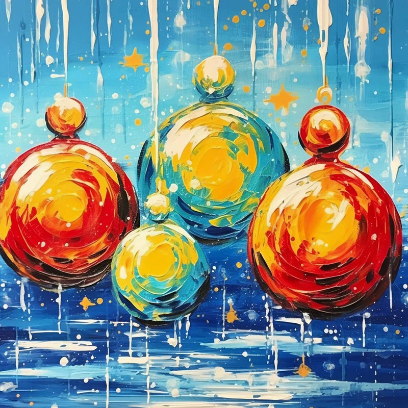Bunte Weihnachtsdekoration Kugeln Diamond Painting