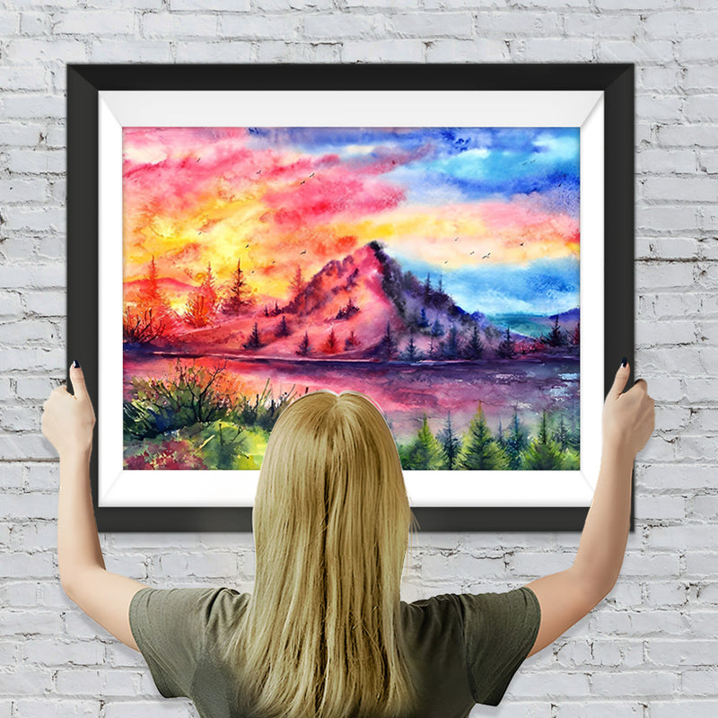 Bunte Wolken und Hochgebirge Diamond Painting