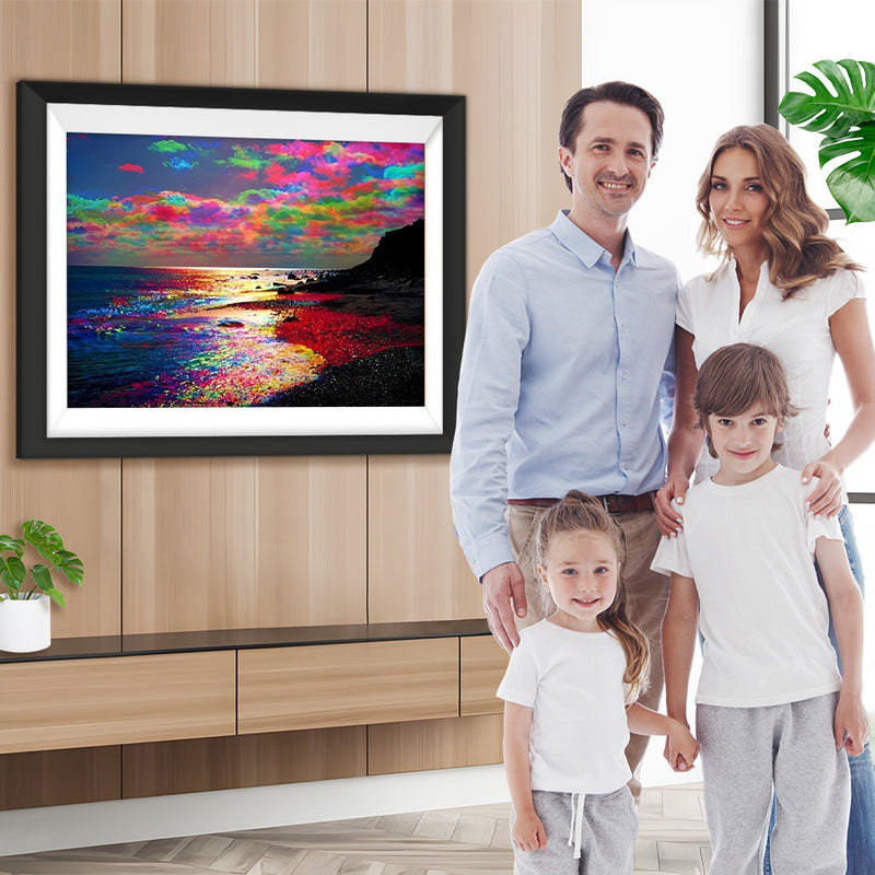 Bunte Wolken und Meer Diamond Painting