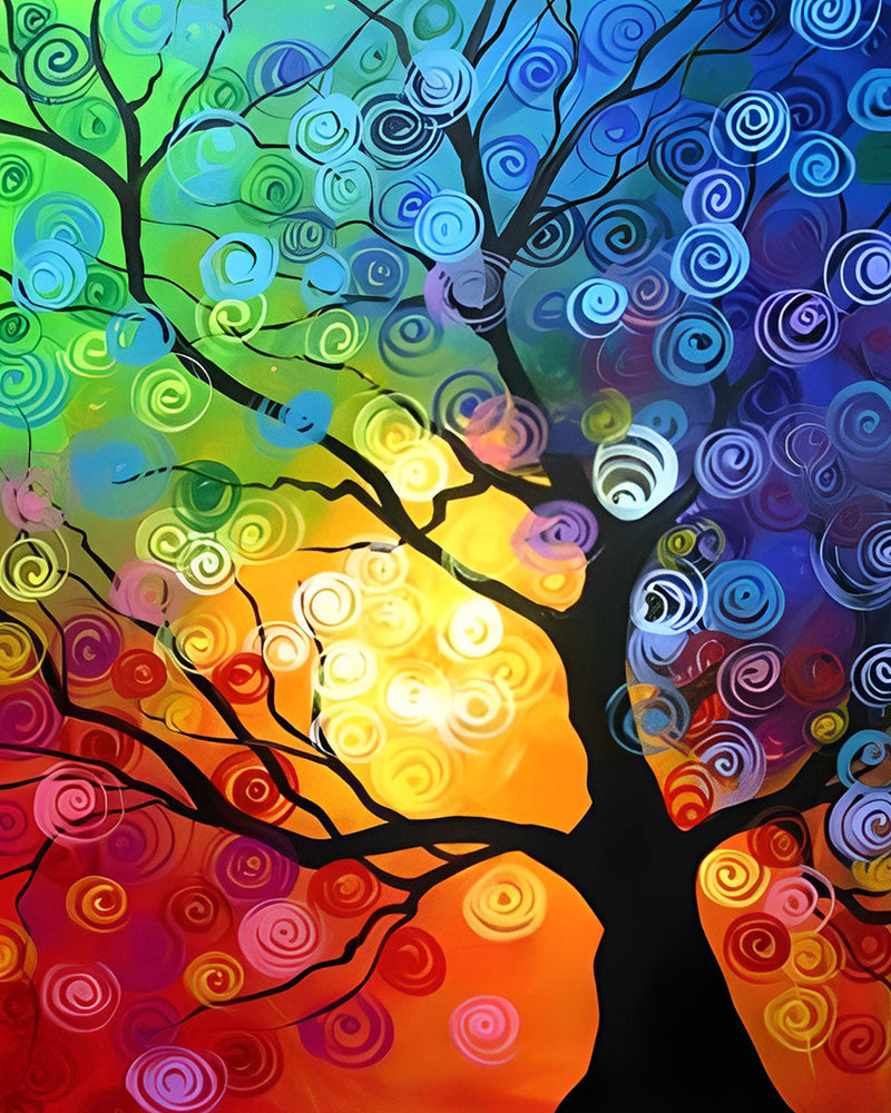 Bunter abstrakter Baum Diamond Painting
