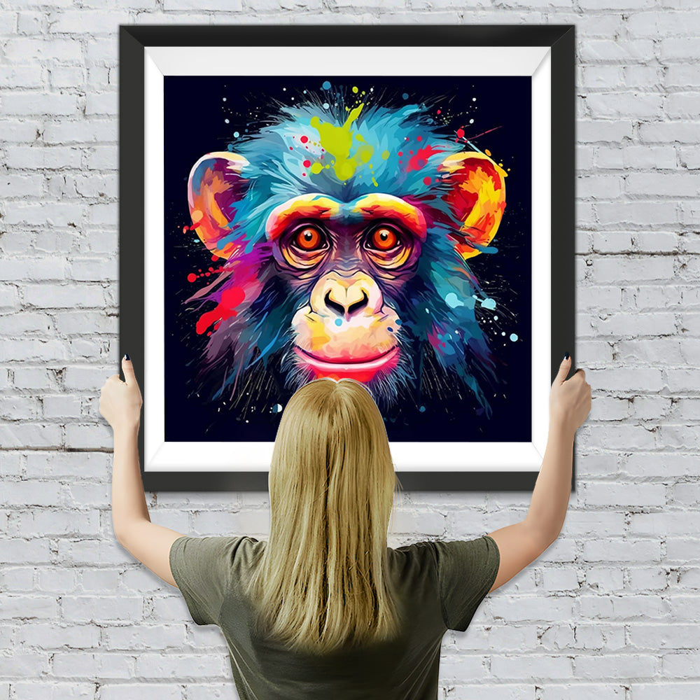 Bunter Affenkopf Diamond Painting
