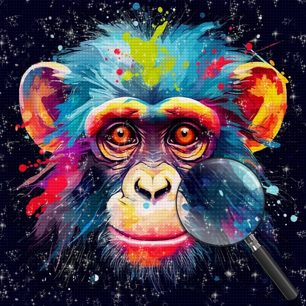 Bunter Affenkopf Diamond Painting