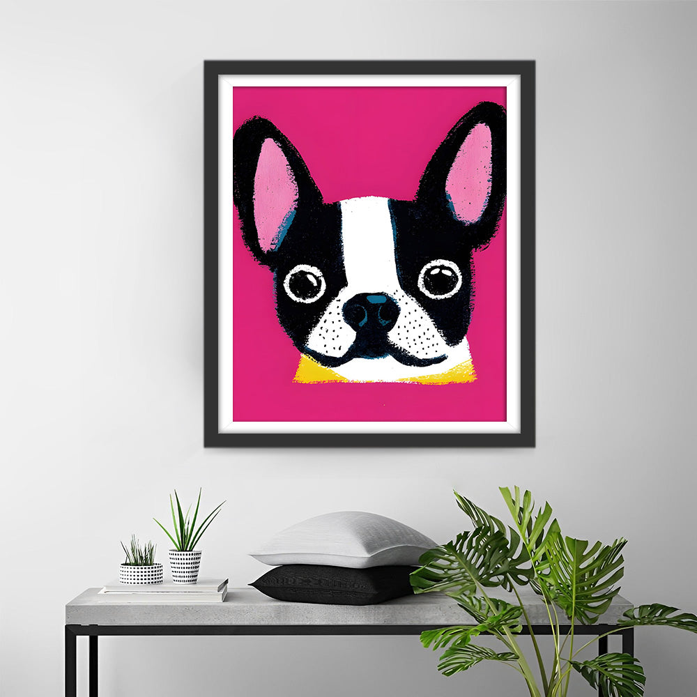 Bunter Boston Terrier Diamond Painting