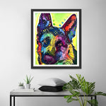 Bunter Deutscher Schäferhund Diamond Painting