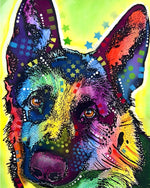 Bunter Deutscher Schäferhund Diamond Painting