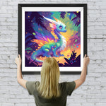 Bunter Drache im Dschungel Diamond Painting