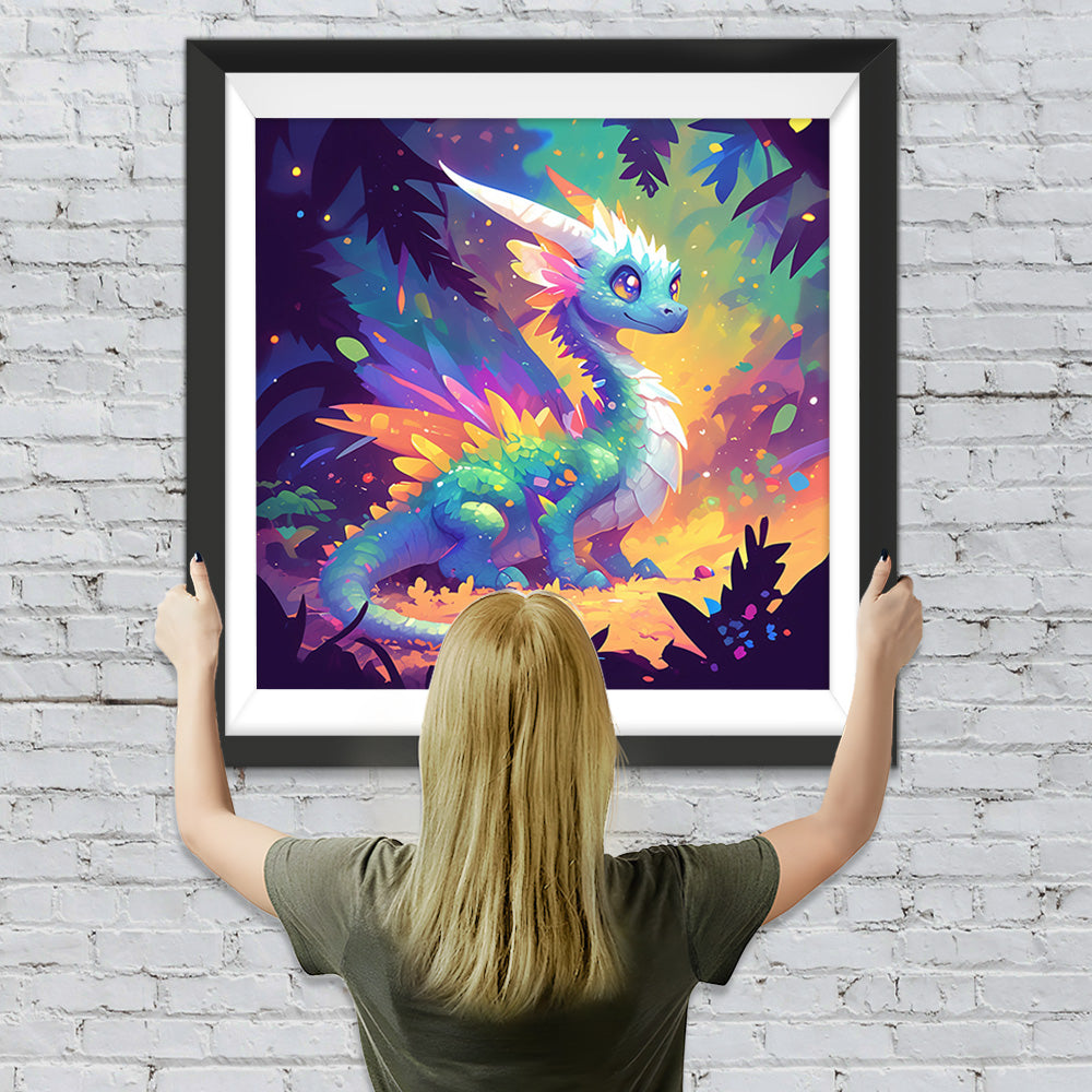 Bunter Drache im Dschungel Diamond Painting