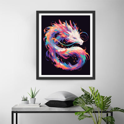 Bunter Drache in der Dunkelheit Diamond Painting