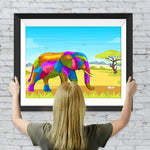 Bunter Elefant auf der Wiese Diamond Painting