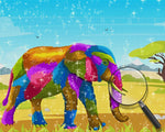 Bunter Elefant auf der Wiese Diamond Painting
