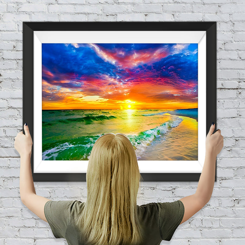 Bunter Himmel und grünes Meer Diamond Painting