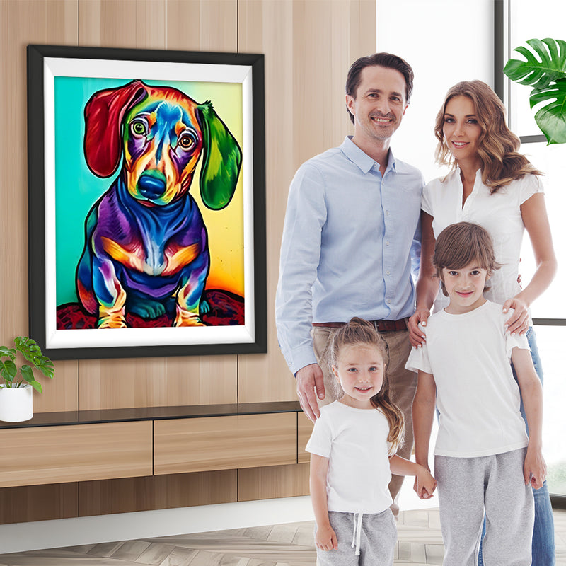 Bunter Hund Diamond Painting