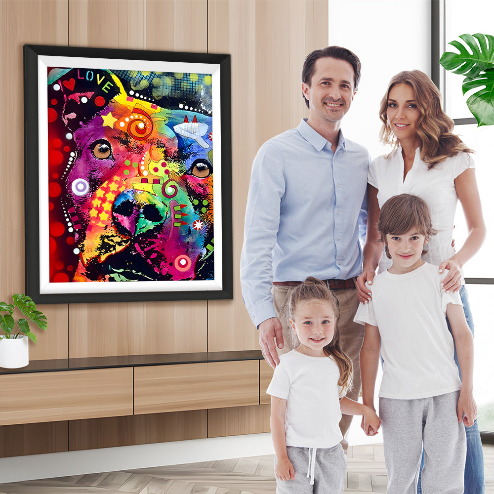 Bunter Hund im Pop Art Stil Diamond Painting