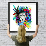 Bunter Indischer Löwe Diamond Painting