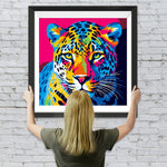 Bunter Leopardenkopf Diamond Painting