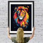 Bunter Löwe mit gelben Augen Diamond Painting