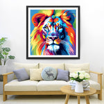 Bunter Löwenkopf Diamond Painting