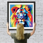 Bunter Löwenkopf Diamond Painting