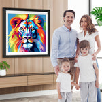 Bunter Löwenkopf Diamond Painting