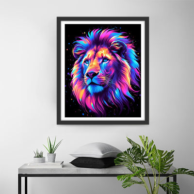 Bunter Löwenkopf Diamond Painting